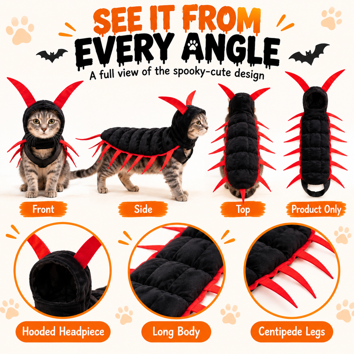 🐛Halloween Cat And Centipede Costume
