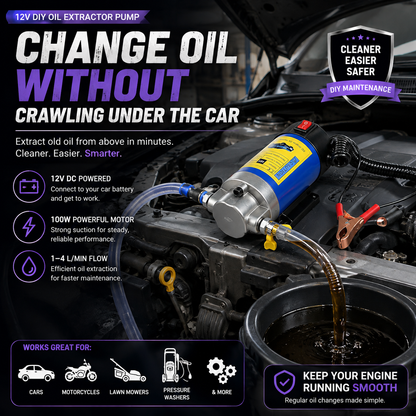 🚗🔧Oil Pump 12V 100W, Oil Extractor Pump for Engine Oil Change