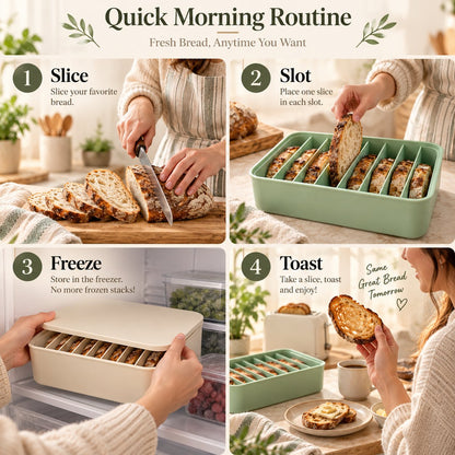 🍞 11-Slot Silicone Bread Freezer Box — Keep Sourdough Slices Separate