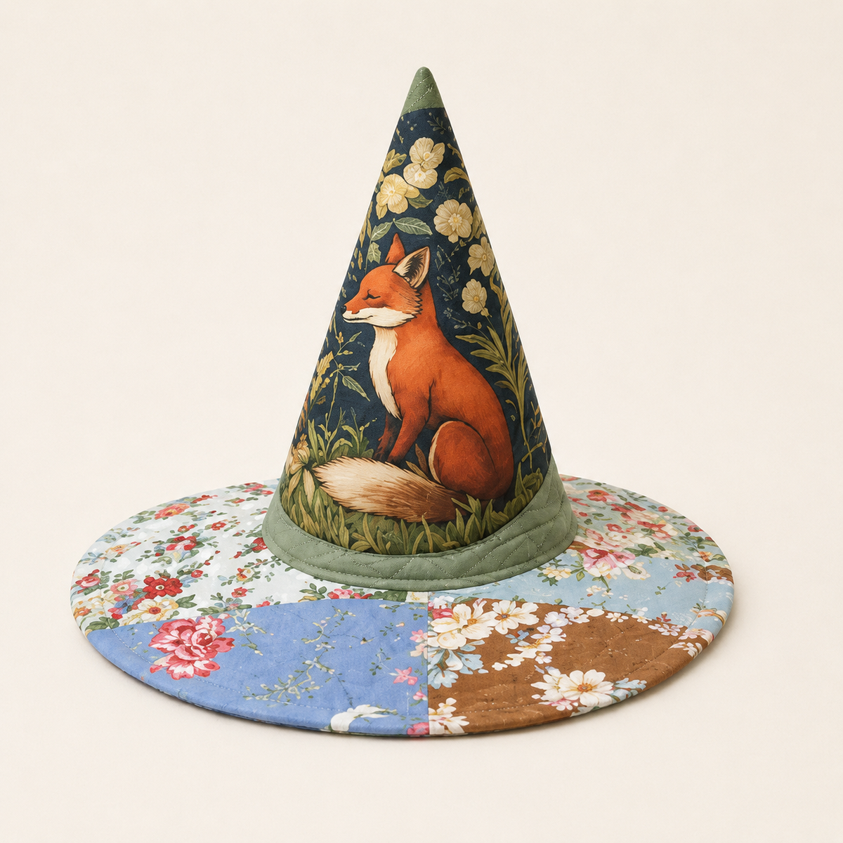 🧙‍♀️Quilted Patchwork Witch Hat – 🎁Choose Your Magical Pattern