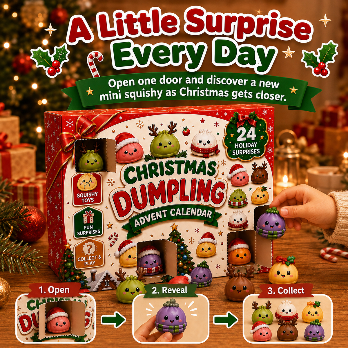 🎅 24 Days of Mini Squishies – Christmas Advent Calendar with Daily Surprises