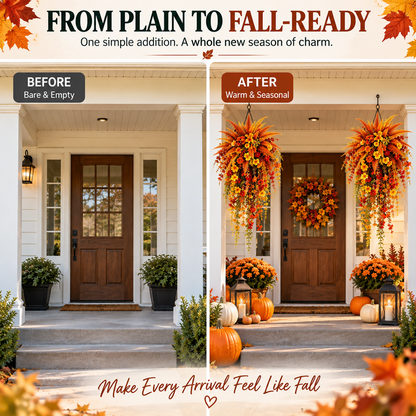 FALL PORCH FAVORITE | Cascading Artificial Fern Swag – Autumn Hanging Decor for Entryways, Columns & Gates