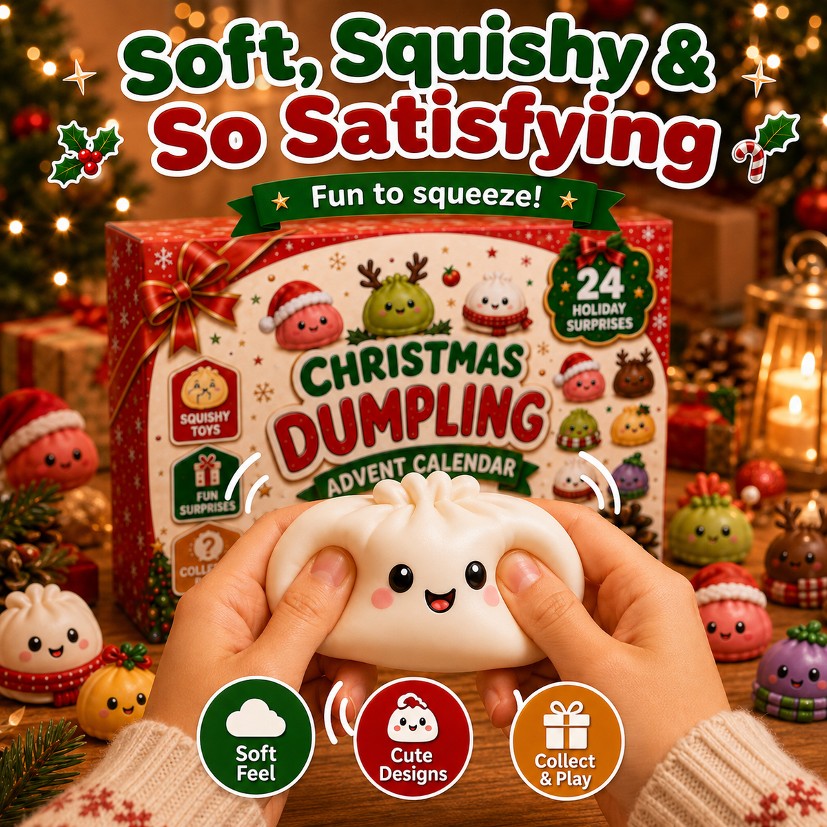 🎅 24 Days of Mini Squishies – Christmas Advent Calendar with Daily Surprises