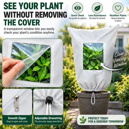 🌿 WINTER GARDEN ESSENTIAL | Plant Frost Protection Cover – Breathable Reusable Cover for Shrubs, Pots & Young Trees！