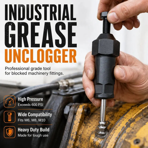 🚜 HEAVY EQUIPMENT ESSENTIAL | ✨Grease Fitting Cleaner Tool – High-Pressure Unclogging Tool for Excavators, Tractors & Trucks