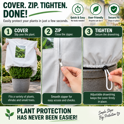 🌿 WINTER GARDEN ESSENTIAL | Plant Frost Protection Cover – Breathable Reusable Cover for Shrubs, Pots & Young Trees！