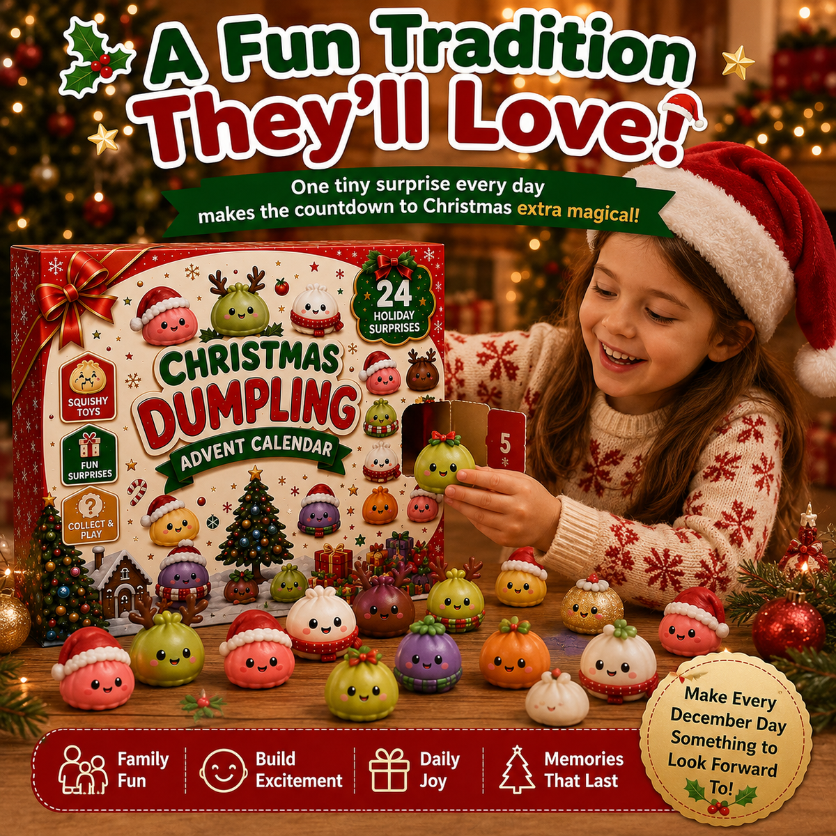 🎅 24 Days of Mini Squishies – Christmas Advent Calendar with Daily Surprises