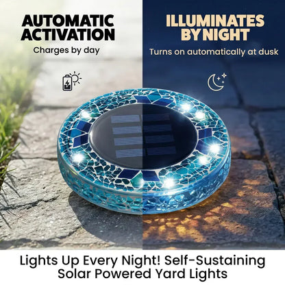 🌙 Glowing Mosaic Solar Garden Lights – Automatic Pathway Glow