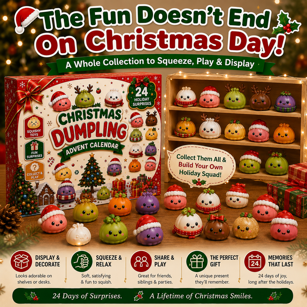 🎅 24 Days of Mini Squishies – Christmas Advent Calendar with Daily Surprises