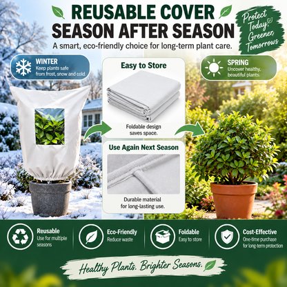🌿 WINTER GARDEN ESSENTIAL | Plant Frost Protection Cover – Breathable Reusable Cover for Shrubs, Pots & Young Trees！