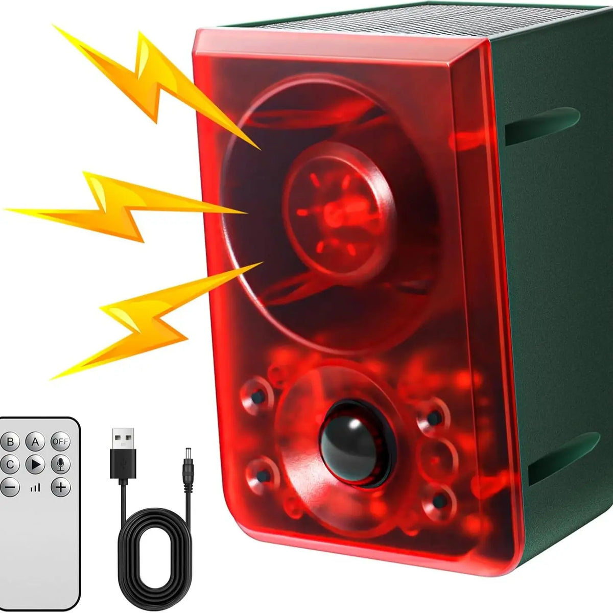 🔊 Solar Motion Sensor Animal Deterrent Alarm – 3 Modes + Custom Sound