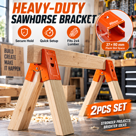 🛠️2PCS Heavy Duty Sawhorse Brackets with Clamp