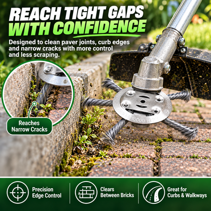 🌿 Steel Wire Weeding Head – Clean Driveways, Paver Gaps & Garden Edges with Less Hassle