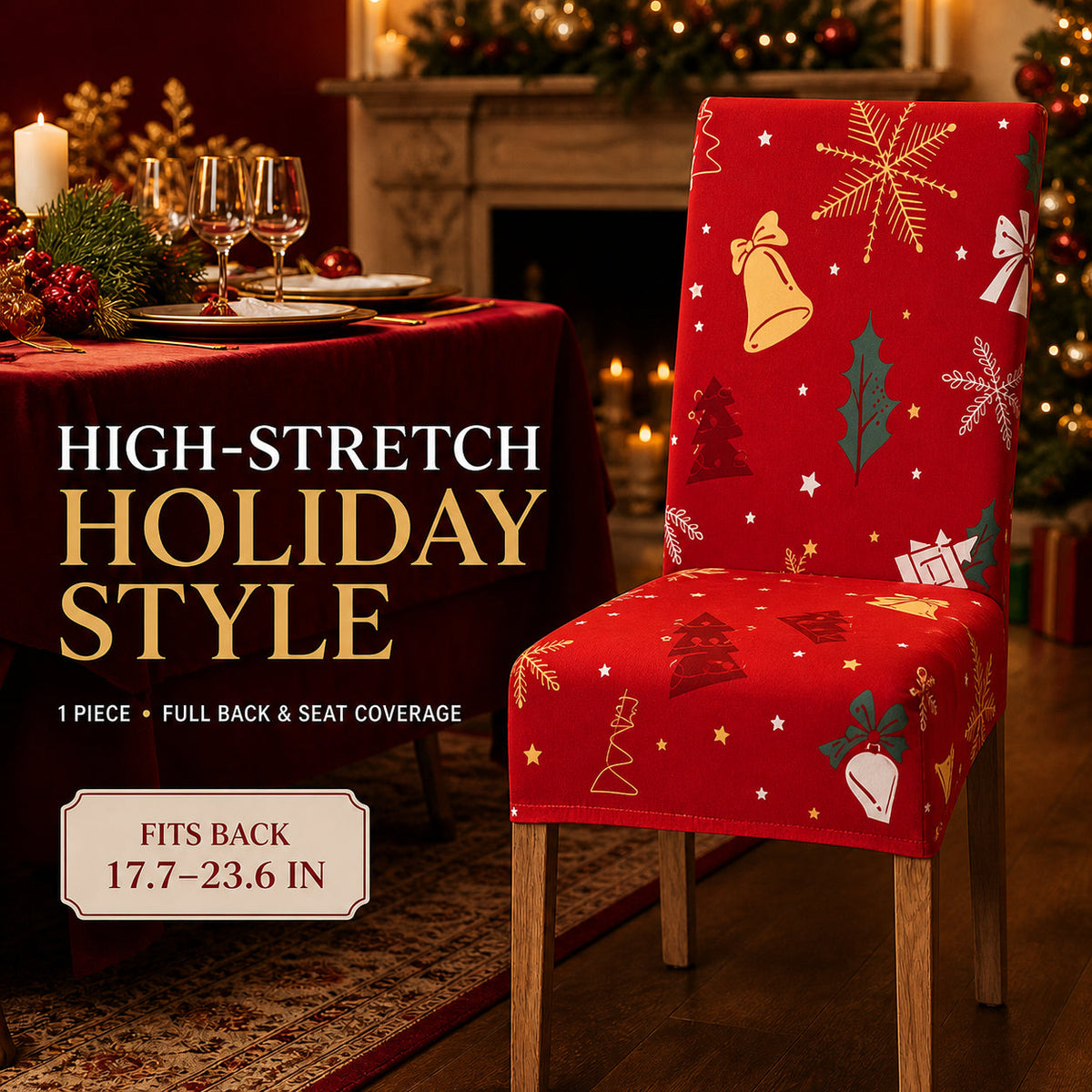 ✨ Christmas Stretch Dining Chair Covers – Instant Holiday Makeover🔥