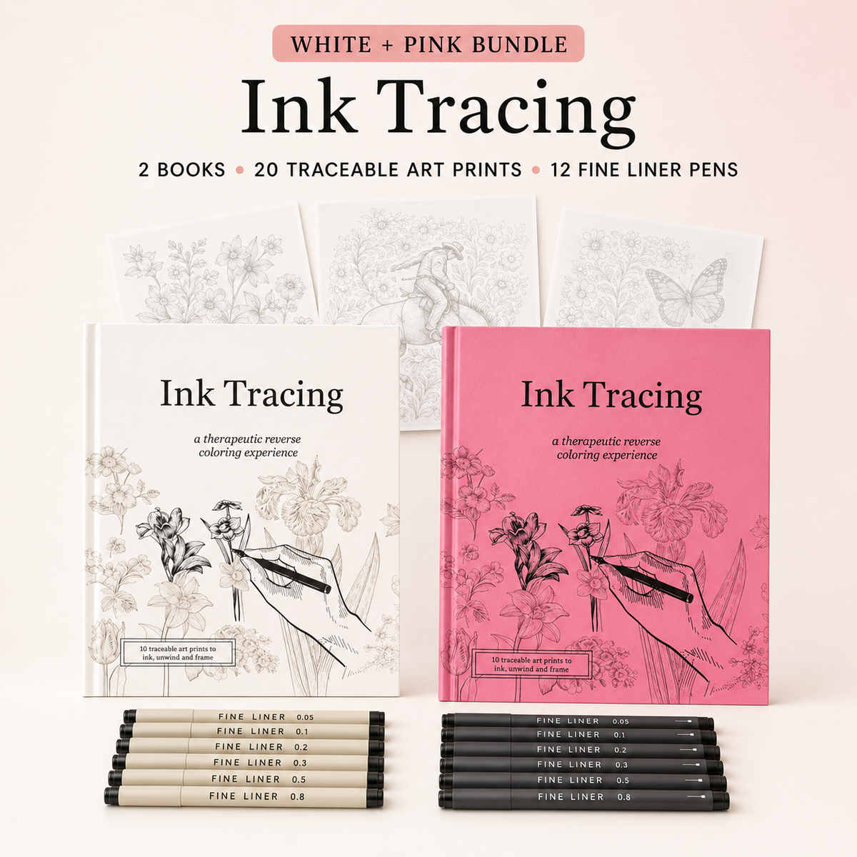 📚Ink Tracing Book — Therapeutic Reverse Coloring for Beginners