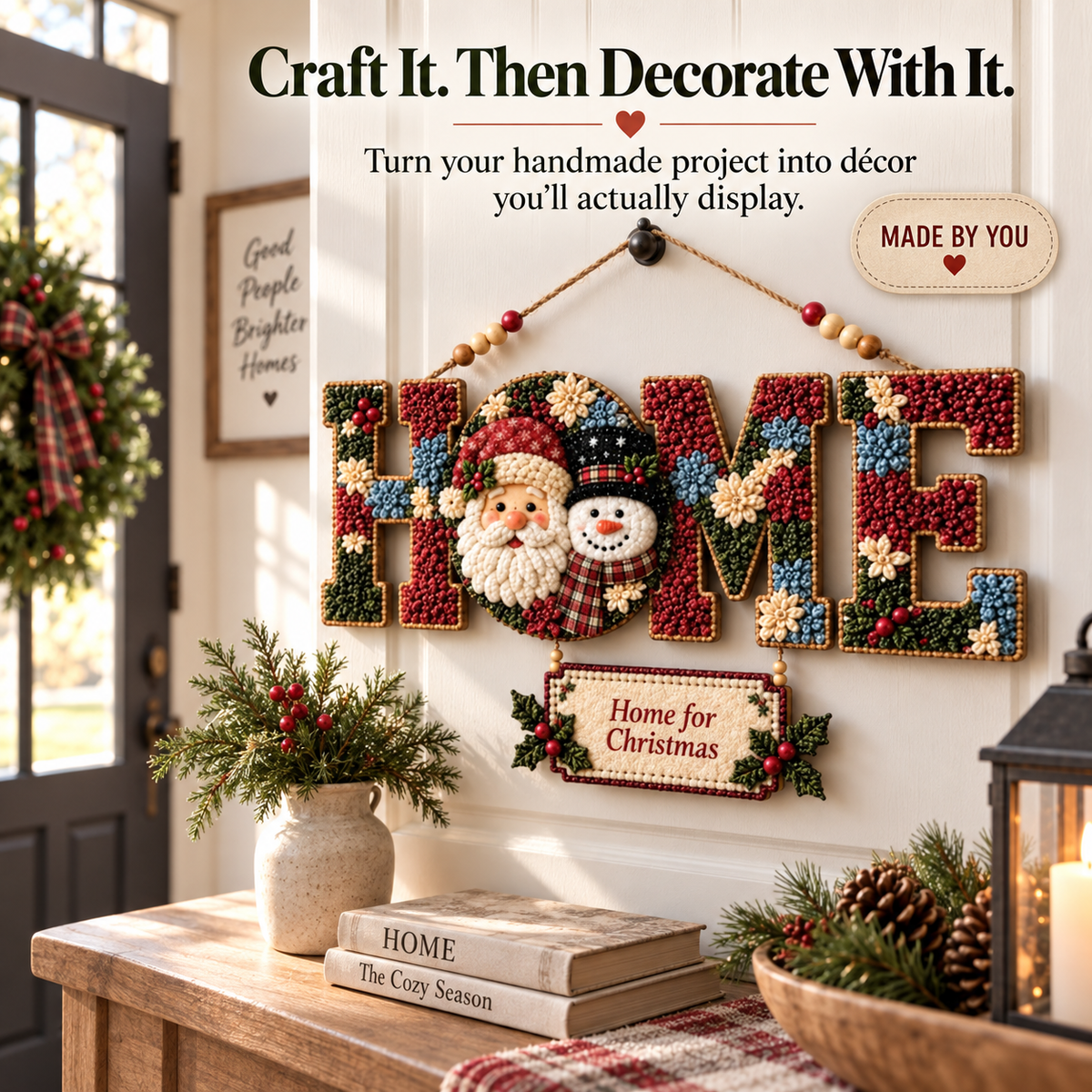 ✨ DIY Fabric Poke Art HOME Sign Kit — 5 Themed Styles, No-Sew Craft