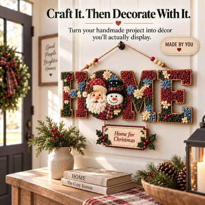 ✨ DIY Fabric Poke Art HOME Sign Kit — 5 Themed Styles, No-Sew Craft