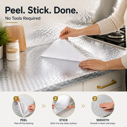 🏠 Peel & Stick Kitchen Makeover Film – Waterproof DIY Countertop & Cabinet Cover