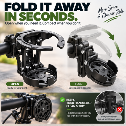 🚴 Foldable 360° Rotating Bike Cup Holder – Adjustable Drink Mount for Bikes, Scooters & Strollers