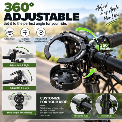 🚴 Foldable 360° Rotating Bike Cup Holder – Adjustable Drink Mount for Bikes, Scooters & Strollers