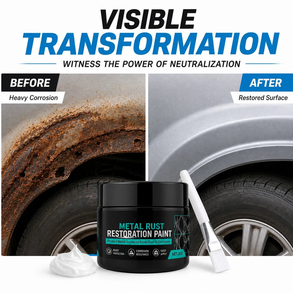 🔥Rust-Proof Repair Paste 🔥 Metal Rust Restoration Paint – Restore & Protect Rusty Metal Like New