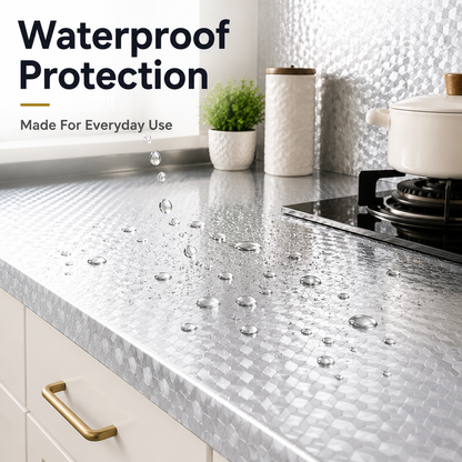 🏠 Peel & Stick Kitchen Makeover Film – Waterproof DIY Countertop & Cabinet Cover