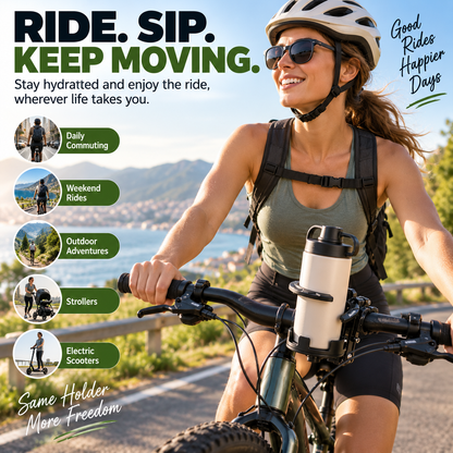 🚴 Foldable 360° Rotating Bike Cup Holder – Adjustable Drink Mount for Bikes, Scooters & Strollers