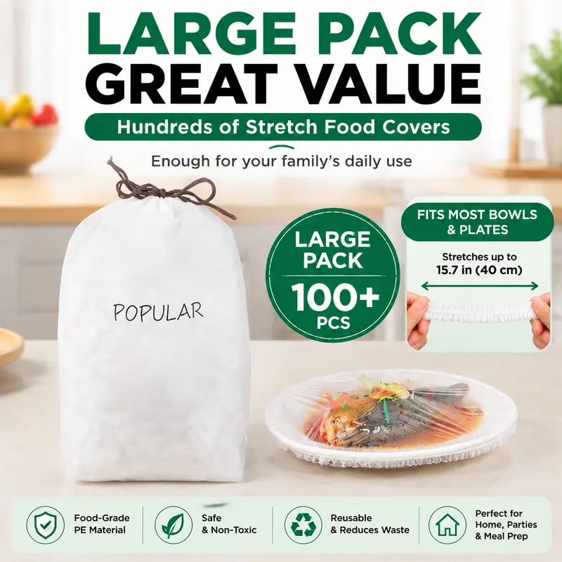 🥗🍽️100PCS Stretch Bowl Covers – Freshness Sealed, Waste Reduced