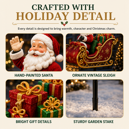 🎅 Santa’s Flying Sleigh Solar Garden Light – Cascading Christmas Gift Display
