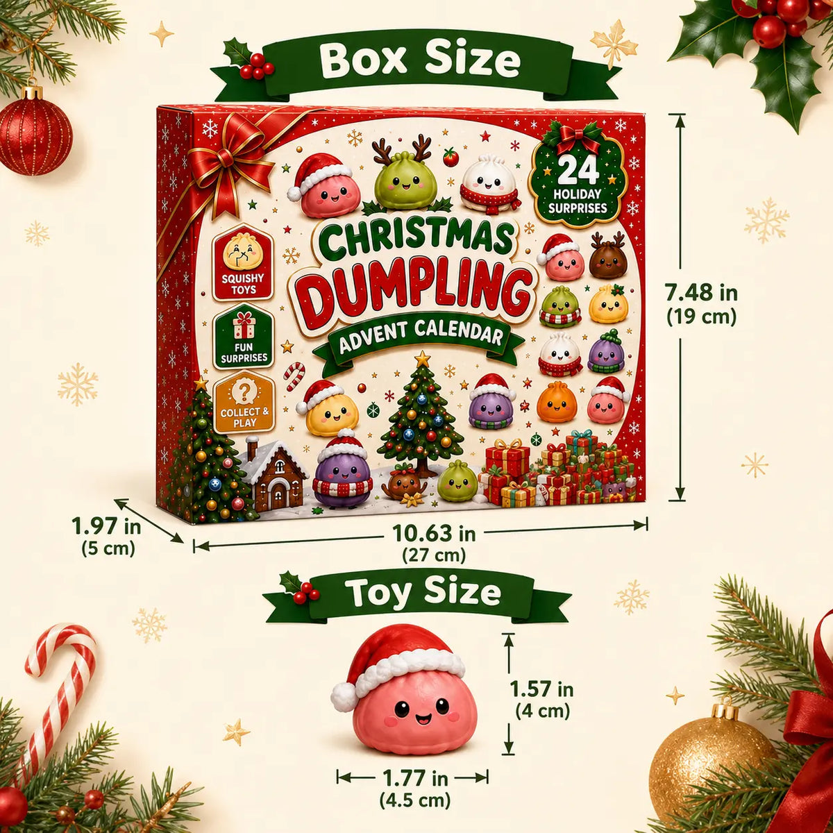 🎅 24 Days of Mini Squishies – Christmas Advent Calendar with Daily Surprises