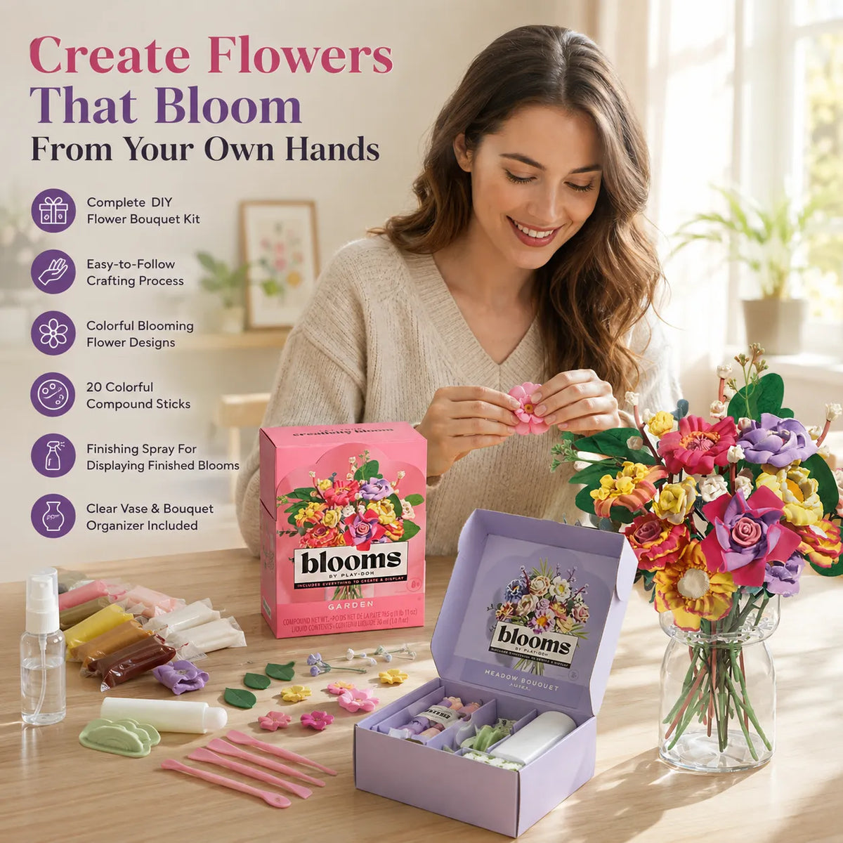 🌹DIY Blooming Flower Bouquet Kit — Create Handmade Flowers & Display Them