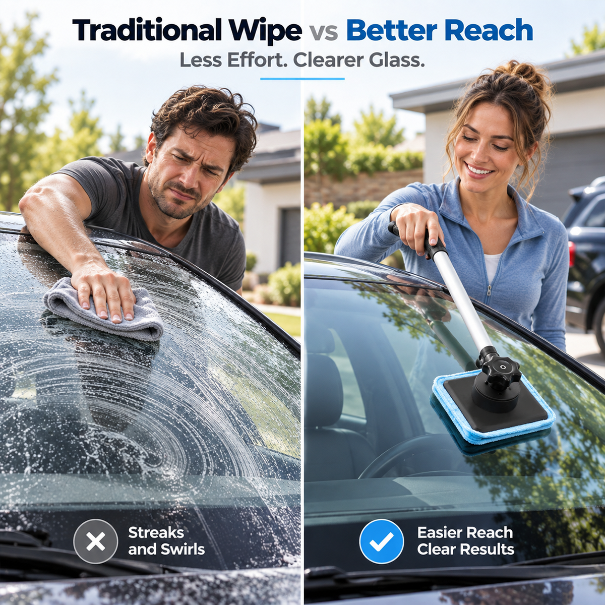 Dual Magnetic Car Windshield Cleaner | Streak-Free Auto Glass Cleaning Kit✨