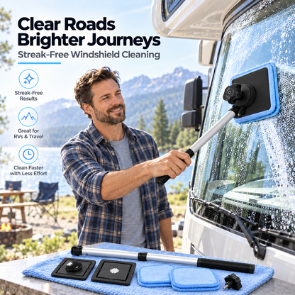 🚗✨Dual Magnetic Car Windshield Cleaner | Streak-Free Auto Glass Cleaning Kit