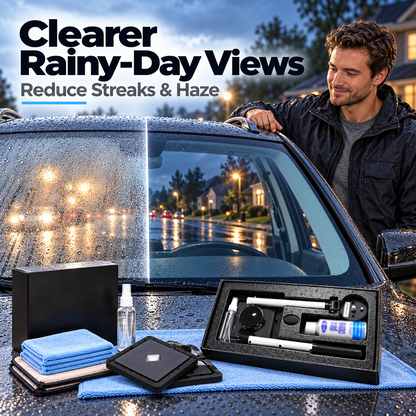 🚗✨Dual Magnetic Car Windshield Cleaner | Streak-Free Auto Glass Cleaning Kit