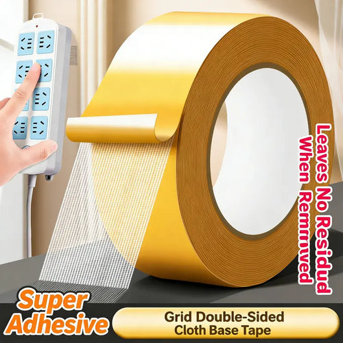 🔥 Heavy-Duty Double-Sided Grid Tape – Strong Hold , Easy Tear & Clean Removal