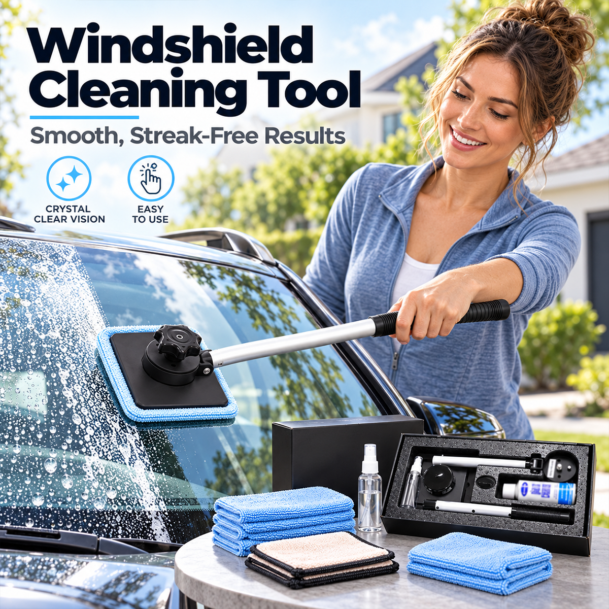 Dual Magnetic Car Windshield Cleaner | Streak-Free Auto Glass Cleaning Kit✨