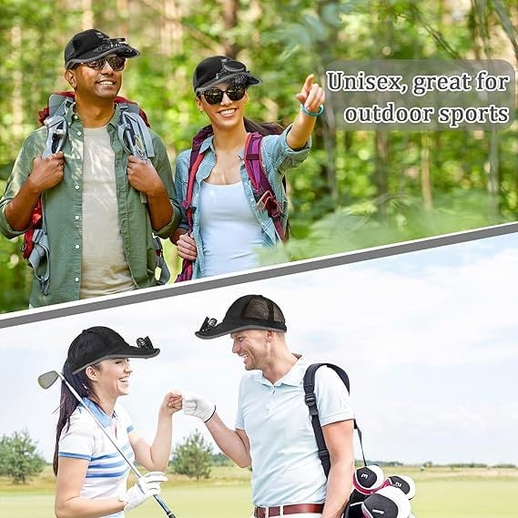 ☀️ Solar Fan Hat with USB Charging – Hands-Free Airflow for Hot Outdoor Days