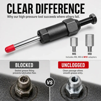🚜 HEAVY EQUIPMENT ESSENTIAL | ✨Grease Fitting Cleaner Tool – High-Pressure Unclogging Tool for Excavators, Tractors & Trucks