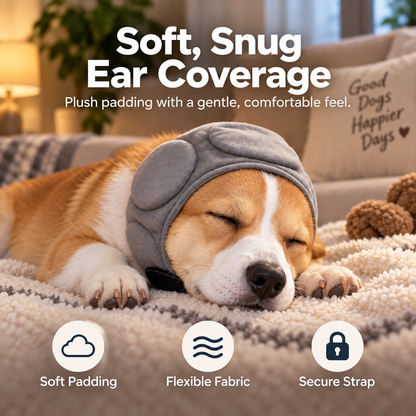 🐶 Soft Padded Dog Ear Comfort Wrap – Adjustable Head Cover for Storms, Grooming & Travel