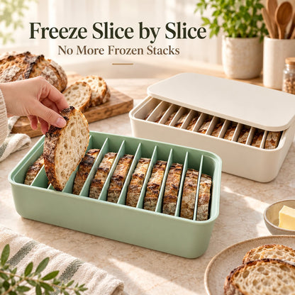 🍞 11-Slot Silicone Bread Freezer Box — Keep Sourdough Slices Separate