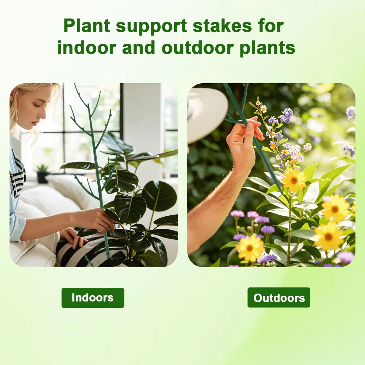 🌿 6-Pack Stackable Monstera Plant Support – Extendable Climbing Moss Poles