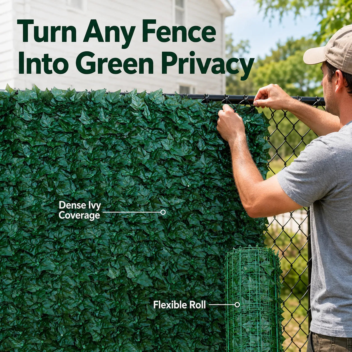 🌿 Artificial Ivy Privacy Screen – Instant Greenery for Fences & Balconies