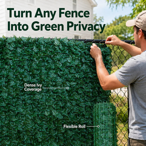 🌿 Artificial Ivy Privacy Screen – Instant Greenery for Fences & Balconies