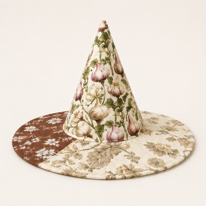 Quilted Patchwork Witch Hat – Choose Your Magical Pattern ✨