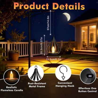 ☀️Solar Teardrop Lantern — Flickering Candle Light for Garden & Patio