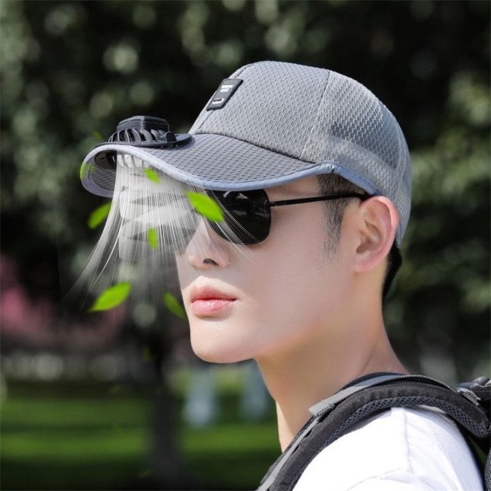 ☀️ Solar Fan Hat with USB Charging – Hands-Free Airflow for Hot Outdoor Days