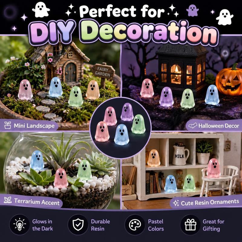 👻Glow-in-the-Dark Ghost Beads | Cute Resin Halloween Decor