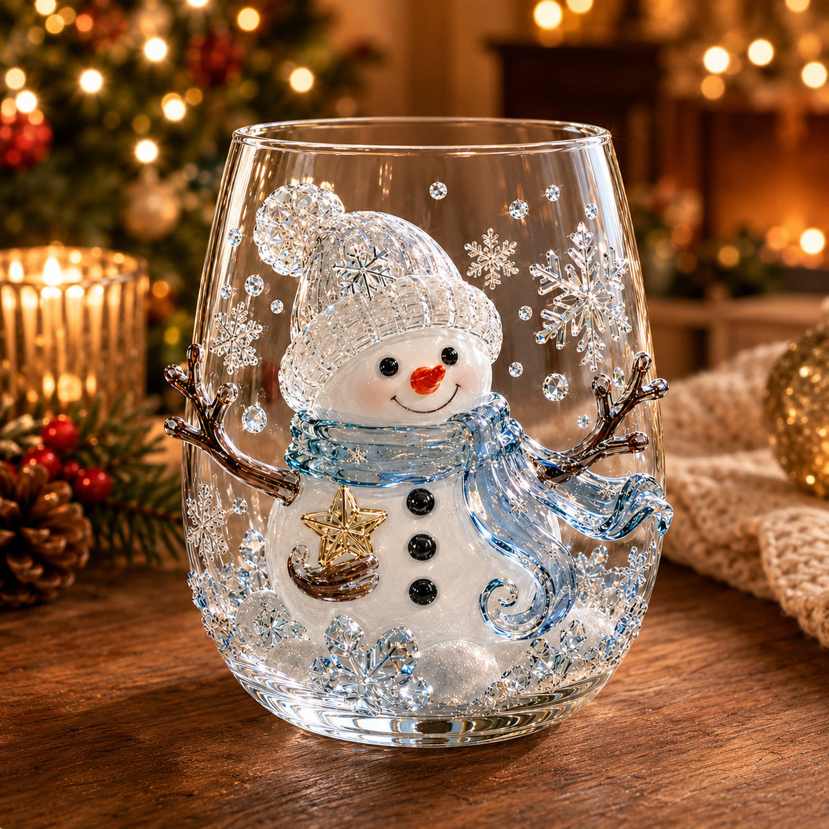 🎅✨Magical Christmas 3D Glass Cup Collection – Santa, Reindeer, Snowman & Christmas Tree