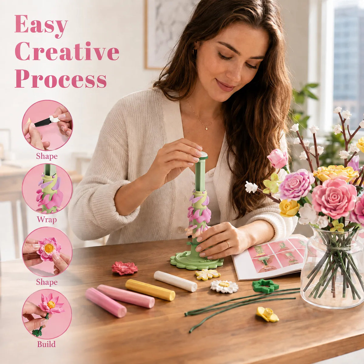 🌹DIY Blooming Flower Bouquet Kit — Create Handmade Flowers & Display Them