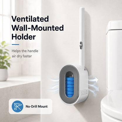 Disposable Toilet Brush System – Clean, Release & Store Without Keeping a Used Brush Head